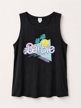Mattel Black Barbie Graphic Tank Top XL